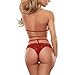 Plus Size! Todaies Womens Sexy Lingerie Babydoll Lace Bow Dress Nightwear G-String Sleepwear 3 Colors (Red, L)