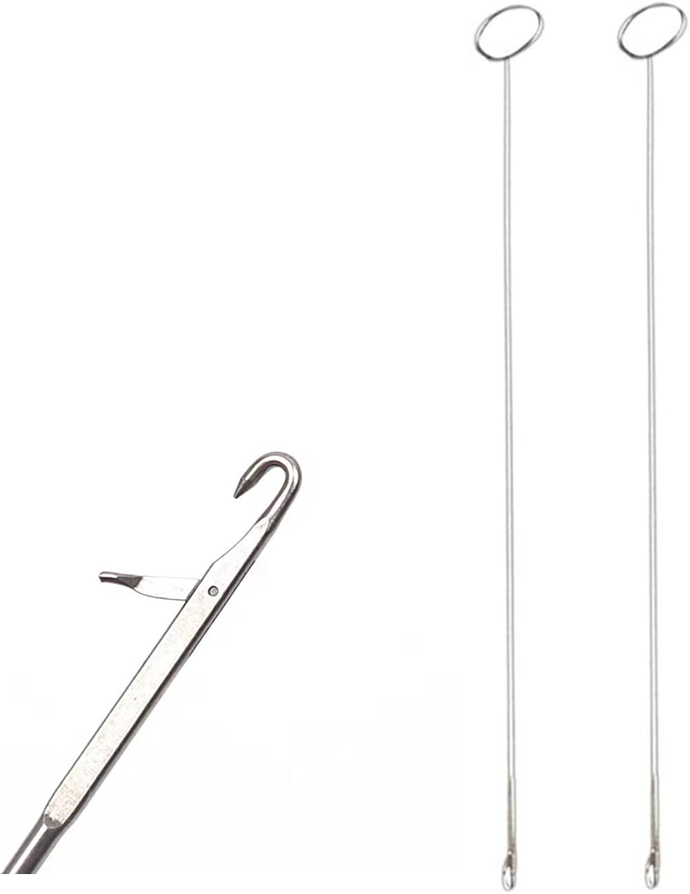 Gunwon 2Pcs Loop Turner Kit Stainless Steel 26.5cm Long Threader Hook Latch