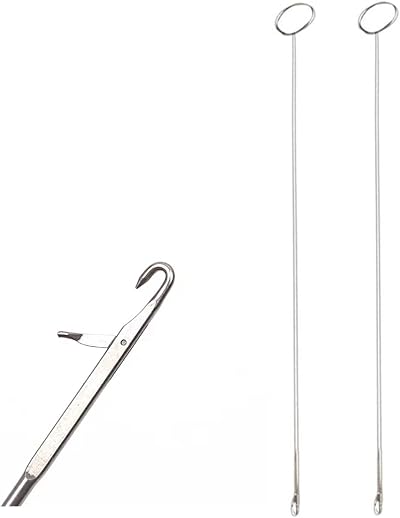 Gunwon 2Pcs Loop Turner Kit Stainless Steel 26.5cm Long Threader Hook Latch