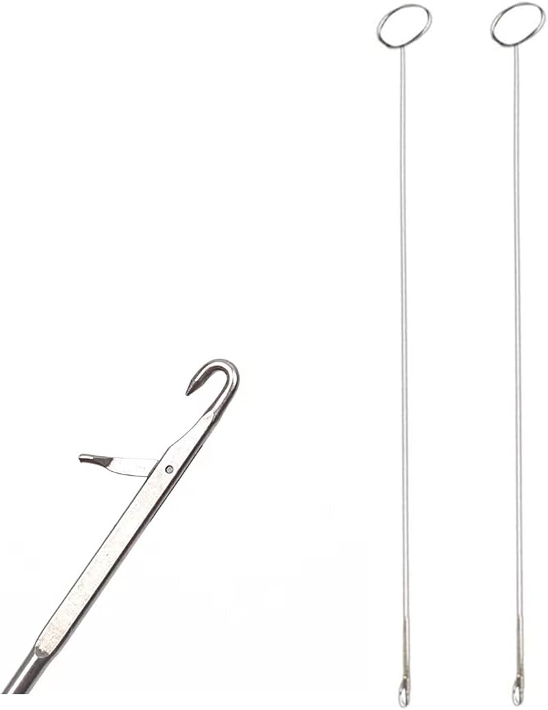 Gunwon 2Pcs Loop Turner Kit Stainless Steel 26.5cm Long Threader Hook Latch