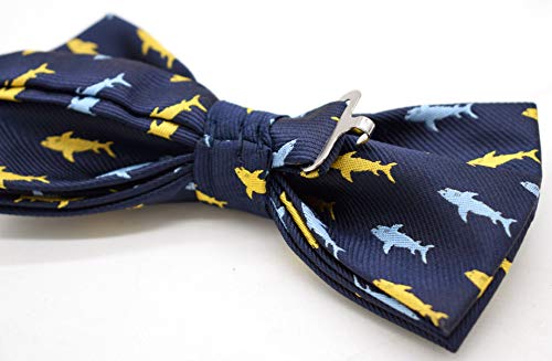 Carahere Mens Bow Ties Handmade Adjustable Pre-Tied Pattern Bow Ties For Men(Shark pattern-3) (Shark pattern-3)