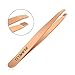 AUMELO Slant Eyebrow Tweezers - Professional Stainless Steel Slant Tip Tweezer - Precision Eyebrow Tweezers for Your Beauty - Rose Gold