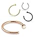 BodyJ4You Body Jewelry Piercing Nose Hoop Ring Stud Stainless Steel 18G (8mm) Value Pack 4PC