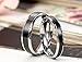 Flongo Black Vintage Love His and Hers Stainless Steel Wedding Engagement Promise Eternity Bands Ring