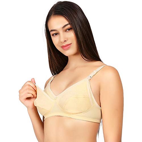 Womens Breast Feeding Maternity Mother Cotton Non Wired Non Padded Bra for Women's Combo (Pack of 3)