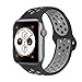 AdMaster Compatible with Apple Watch Bands 42mm 44mm,Soft Silicone Replacement Wristband Compatible with iWatch Series 1/2/3/4 - M/L Black/Cool Grey