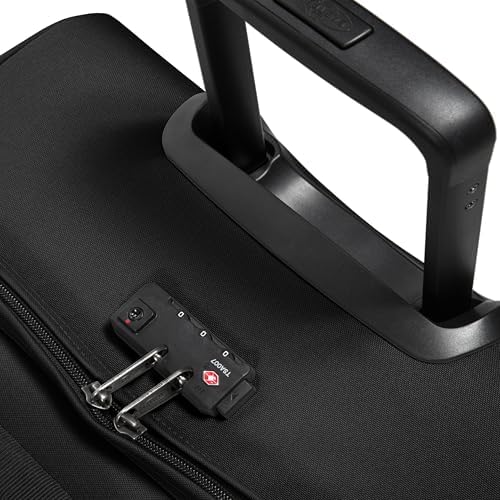Tranverz S Valise Cabine 42L (51 x 32,5 x 24 cm), bagage à main à roulettes, léger et résistant, double compartiment, poignée télescopique & serrure TSA - BLACK