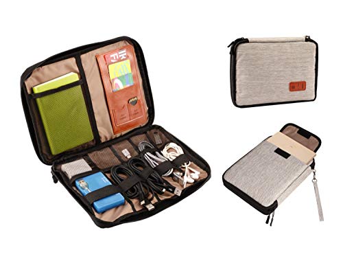 Travel-Universal-Gadget-Cable-Organizer-Bag-Portable-Electronics-Accessories-Storage-Bag-Tech-Gear-Carrying-Pouch-for-Cords-Tablets-USB-Cables-SD-Cards-Player-Hard-Drive-Power-Charger-Grey