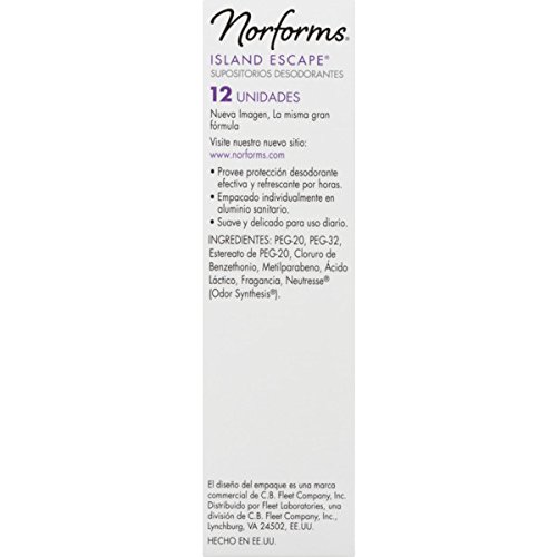 image for Norforms Feminine Deodorant Suppositories | Long Lasting Odor Control 