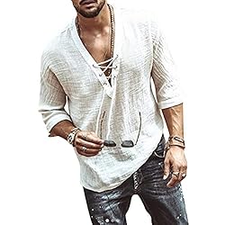 Men's Fashion Shirt Short Sleeve Beach V-Neck