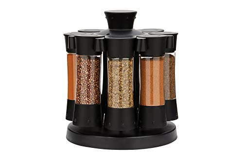 Kitchen Art Elite Auto-Measure Spice Professional 8 Compartments Black 7.45 x 7.45 x 8.25 inches