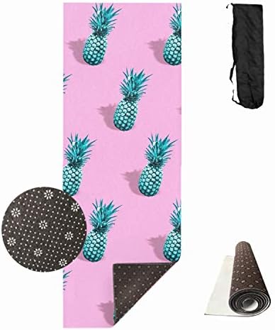 Shllwe Premium Broccoli Patten 2/5" Extra Thick Yoga Mat 71X24 Inch Non Slip Anti-Tear Floor Pilates Exercise Mat for Yoga, Workout, Fitness with Carrying Bag 1cm