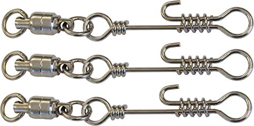 ZECK Ball Bearing Swivel + Twistlock Snap 105kg Tragkraft - 3 Kugellagerwirbel für Waller, Einhänger für Wels… – Bild 3