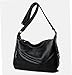 Molodo Women PU Leather Big Shoulder Bag Purse Handbag Tote Bags Black