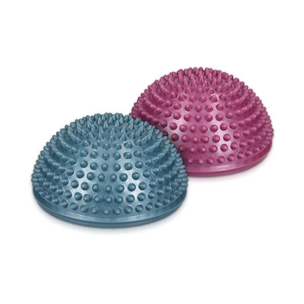 Navaris 2x Hedgehog Balance Pods - Set of 2 Spiky Fitness Domes for Sports, Foot Massage, Stability Training, Balancing…