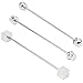 Dannyshi 3 Pc Men's Collar Bar Pin Set, Silver Collar Pin