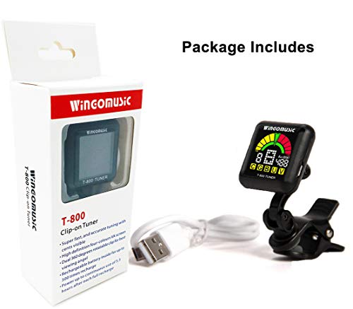 WINGO Rechargeable Chromatic Clip-on Tuner for Acousitc& Electric Guitar, Bass, Ukulele and Violin, Muliti Tuning Modes for all Stringed Instruments - Thumbnail 6
