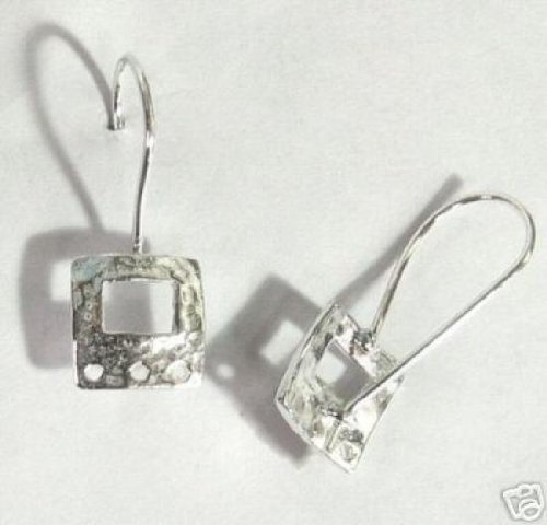 2 pcs .925 Sterling Silver Square Earwires Kidney Chandelier Dangle Earring Connector/Findings/Bright