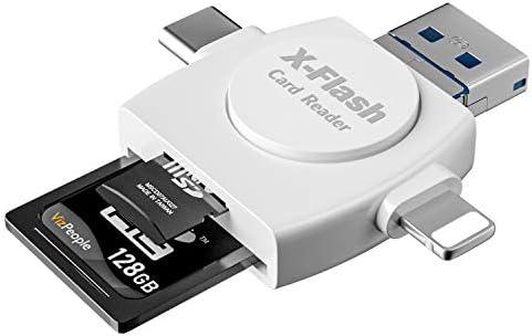 メモリカードリーダー 4in1 Sdメモリー カードリーダー Usbマルチカードリーダー Lightning Type C Usb Micro Usb 超高速データ転送 Otg 多機能 Sd Micro Sdカード両対応 Sdカードリーダー Iphoneデータ保存 カメラ用 外付メモリーカードリーダー メモリ解消 容量不足