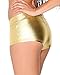 iHeartRaves Metallic Booty Shorts for Women - Shiny Dance Rave Bottoms (Gold, Large)