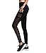 Imido Women's Yoga legging Mesh Tights Sport Workout Running Pants with Side Pocket (S)