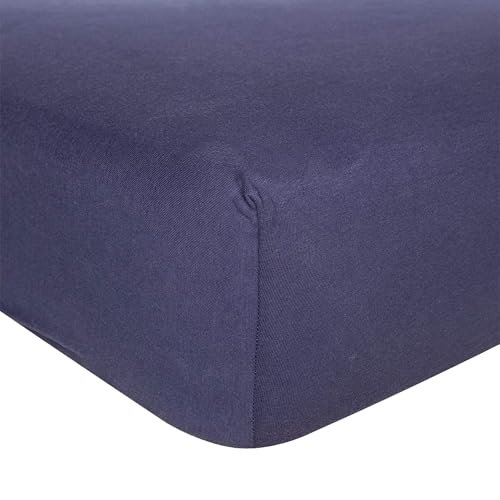 Burt's Bees Baby - Fitted Crib Sheet, Solid Color 100% Organic Cotton Crib Sheet for Standard Crib and Toddler Mattresses (Indigo Blue)28" x 52" (Pack of 1)