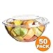 Fit Meal Prep 50 Pack 24 oz Disposable Plastic Clear Salad Bowls with Airtight Lids - To Go for Lunch, Takeout, Party, Catering, Picnic