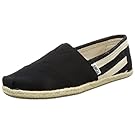 TOMS Women's 10005415 University Alpargata Flat, Black Stripe, 6.5 M US