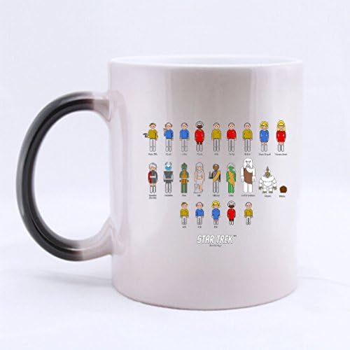 Christmas Halloween Gifts Personalised Star Trek Design Heat Sensitive Color-Changing Black/White 11 oz Ceramic Custom Morphing Coffee/Tea Mugs