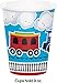 All Aboard Train Theme Kids Birthday Party Supplies Set for 16 Guest Boys and Girls - (1) Keepsake Plastic 16 oz. Cups - Paper Plates, Napkins, Cups, Table Covers - Disposable Food Cake