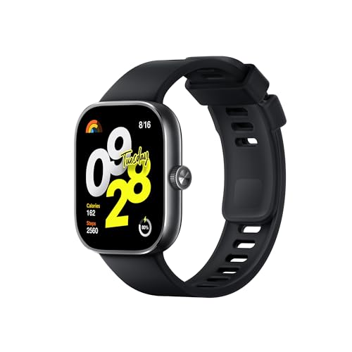 XIAOMI Redmi Watch 4 Smartwatch mit 1.97" AMOLED-Display mit 390 x 450 Pixel und 60Hz, Bis zu 20 Tage Akkulaufzeit, HyperOS, Herzraten- und Blutsauers