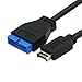 CY USB 3.1 Front Panel Header to USB 3.0 20Pin Header Extension Cable for ASUS Motherboard 20cm Black