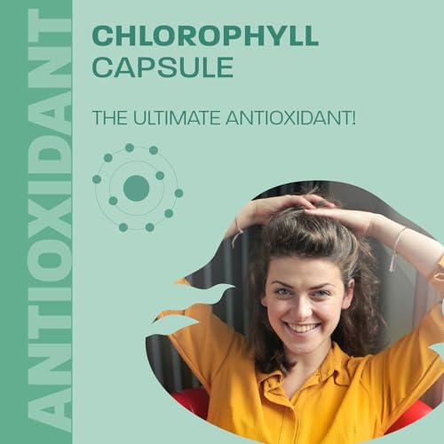 Chlorophyll Capsules - Cold Extracted from Non-GMO Alfalfa - Natural Detox - Alkaline - Natural Body Deodorant - Powerful Antioxidants Source - Made in Canada - Vegan - Non-GMO - 90 pills - 100 mg