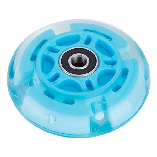 AOWISH 2-Pack Light Up Scooter Rear Wheels 80mm LED Flashing Inline Skates Replacement Wheel with Bearings ABEC-9 for Toddle Kids Adjustable 3-Wheel Kick Scooters (Blue)
