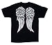 Walking Dead Daryl Dixon Wings and Walker Patch Two Sides Adult Black T-Shirt