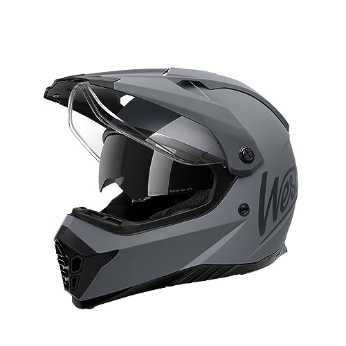 Westt Motocross Helm Integralhelm Motorradhelm ECE 22.06 geprüft – Enduro Helm mit Visier und Sonnenlende für Herren & Damen – Robuste ABS-Schale, Was