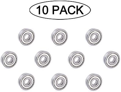 6200ZZ 10 x 30 x 9 mm Deep Groove Ball Bearing, 10 Pcs Double Metal Shielded, Fit for Skateboard Bearings, 3D Printer RepRap Wheel, Longboard, Roller Skates, Inline Skates, Scooters etc. (Pack of 10)