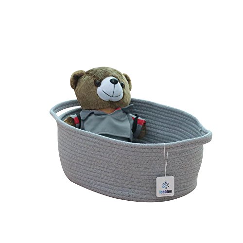 Iceblue Soft Cotton Rope Nursery Storage Bins and Boxes Nursery Basket Liners - Thumbnail 6