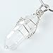 Silver Wire Wrapped Natural Quartz Rock Crystal Point Pendant