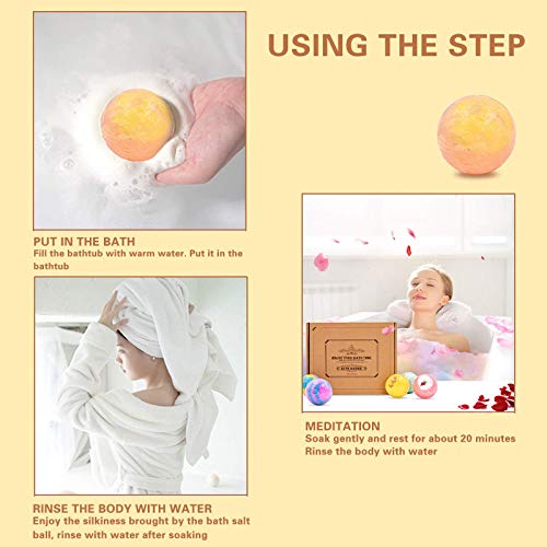 Bath Bombs 12 Pcs Gift Set - Deep Bath Salt Moisten Skin Smooth and Delicate Handmade Bath Gift Set Idea Birthday Gift Bubble Bath Bombs Apply to for Men Women Child Friends