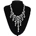 Sannysis Punk Skull Cluster Rhinestone Chunky Necklace Silver
