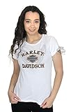 Barnett Harley-Davidson Harley-Davidson Womens blinding Chrome B&S Wings2 White Shirt - LG