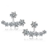 KOREA-JIAEN S925 Sterling Silver Earrings Crescent Boat Charm Stud Earrings for Graduation Gift