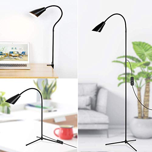 LED Modern Floor Lamp,Flexible Gooseneck Standing Reading Light with