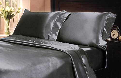 Mk collection 2pc soft silky satin solid color standard/queen pil…