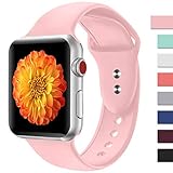 Misker Sport Band Compatible for Apple Watch 38MM 42MM,Choose Proper Color & Size-38MM S/M,38MM M/L,42MM S/M or 42MM M/L,Soft Silicone Strap Replacement Wristbands For Apple Watch Sport Series 4/3/2/1