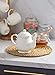 DOWAN Small Porcelain Teapot 22 Ounces White Fine Pierced Ceramic Tea Pot, Set of 1