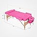 Birsppy Uenjoy Massage Table 84'' Professional Folding Massage Bed Deluxe Model with Extra Width, Ultra-Thick Sponge, PU Leather Surface & Additional Accessories, 2 Fold, Pink
