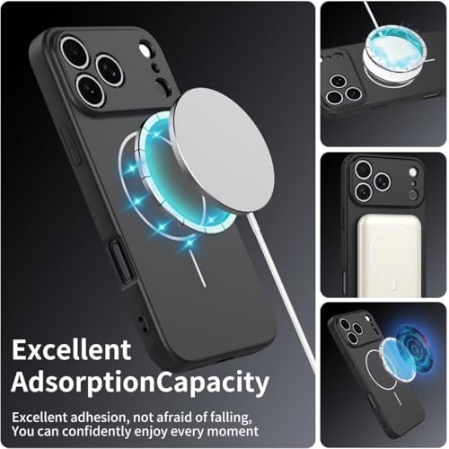UPLAI Magnético Funda para Xiaomi Redmi Note 15 Pro 5G, Ultra Delgado Sedoso Silicona Líquida Antigolpes Carcasa con Protección Cámara, Premium Suave TPU Estuche Caso. Negro