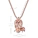 Karseer Shiny Filigree Sugar Skull and Everlasting Rose Charm Pendant Necklace with Crystal Brain Hidden Floating Inside, 24